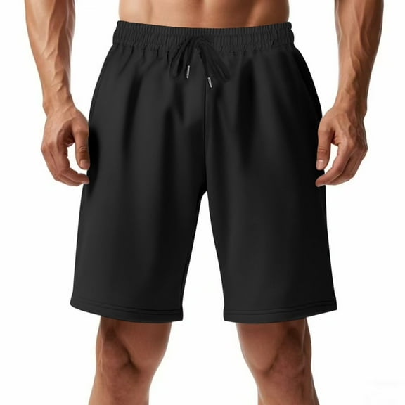Mgmyaa Men's Athletic Shorts Elastic Waist Running Shorts with Pockets Big Men's Gym Short Pants