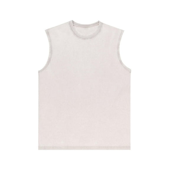 Mgmyaa Men's & Big Men's Cotton Workout Tank Top Sleeveless Cut Off Gym Muscle Shirts Acid Wash Tshirts Running Beach Loose Fit Tees