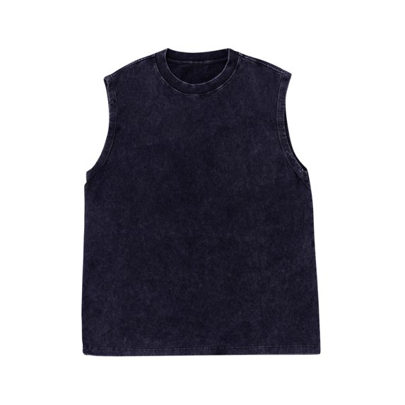 Mgmyaa Men's & Big Men's Cotton Workout Tank Top Sleeveless Cut Off Gym Muscle Shirts Acid Wash Tshirts Running Beach Loose Fit Tees