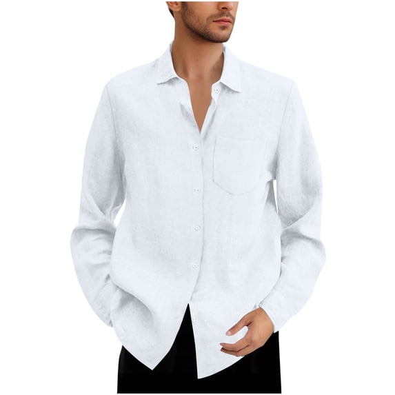 Mgmyaa Men's Button Down Shirts Long Sleeve Collared Shirt Tops