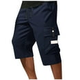 thumbnail image 1 of Mgmyaa Men's Capri Long Elastic Cargo Shorts Below Knee Shorts 3/4 Cargo Casual Shorts with Multi-Pockets, 1 of 6