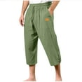 thumbnail image 1 of Mgmyaa Men's Capris Casual Summer Solid Color Elastic Waist Drawstring Pocket Pants, 1 of 6