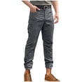 thumbnail image 1 of Mgmyaa Men's Cargo Pants High Elastic Slim-Leg Waterproof Pants with Multi Pockets, 1 of 5
