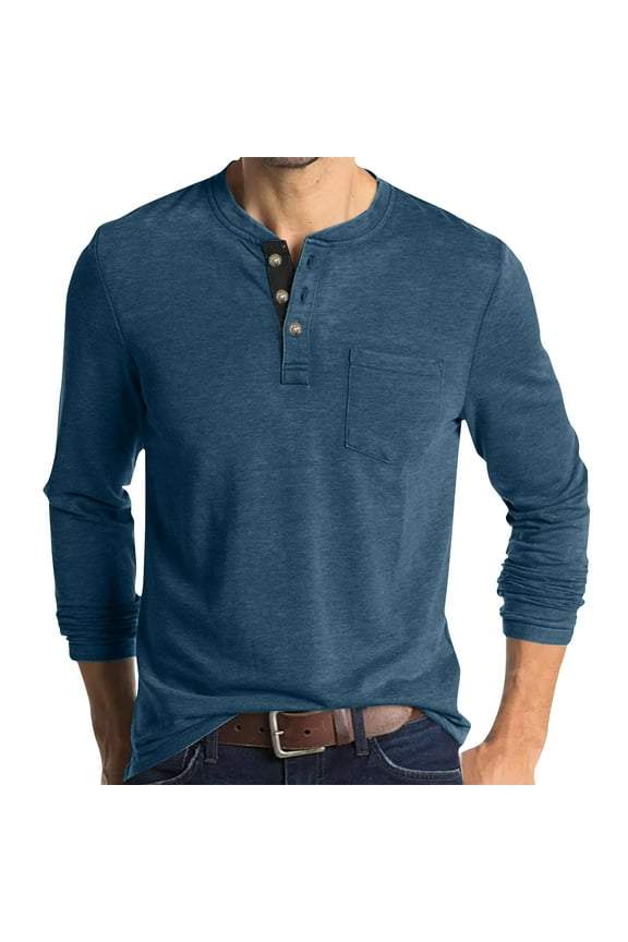 Men's Casual Button Down Long Sleeve Pullover Shirt with Chest Pocket for Business Casual and Sports Wear Thick Insulated Top Everyday Base Layer