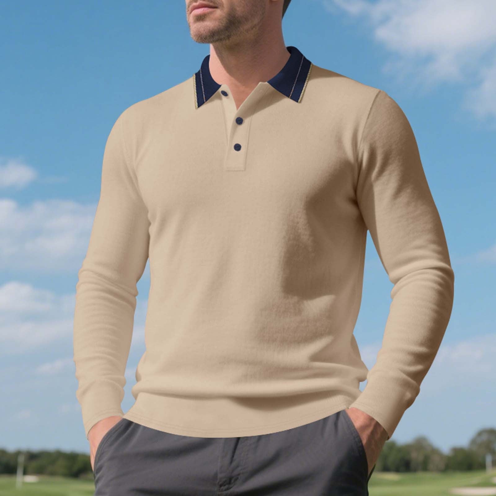 Mgmyaa Men's Casual Button Up Half Cardigan Golf Polos Loose Fit ...