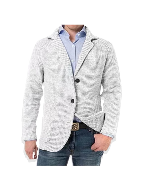 Men's Casual Corduroy Suit Jacket with Notch Collar and Functional Pockets for Business Leisure Wear