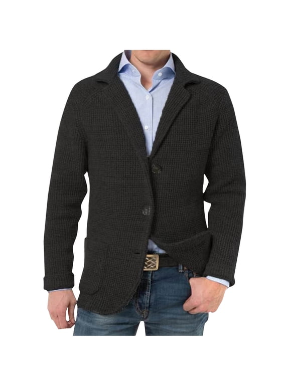 Men's Casual Corduroy Suit Jacket with Notch Collar and Functional Pockets for Business Leisure Wear