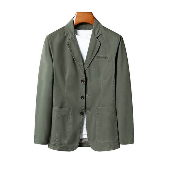 Mgmyaa Men's Casual Solid Blazer Single Button Suit Jacket Long Sleeve Modern Slim Fit Business Office Wear
