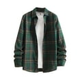 thumbnail image 1 of Mgmyaa Men's Casual Turndown Collar Button-Down Plaid Long Sleeve Shirt with Chest Pockets Formal and Casual Wear for Office or Daily, 1 of 7