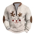 thumbnail image 1 of Mgmyaa Men's Christmas Printed Half Zip Sweatshirts Long Sleeve Zip Mock Neck Pullover Tops, 1 of 3