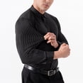 thumbnail image 1 of Mgmyaa Men's Classic Turndown Collar Button Dress Shirt Long Sleeve Striped Design Wrinkle-Free Slim Fit Business Casual Office Wear, 1 of 9