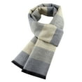 thumbnail image 1 of Mgmyaa Men's Classic Warm Thick Brushed Stripe Scarf Soft Cozy All Season Neck Wrap Ideal Gift, 1 of 4
