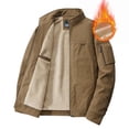 thumbnail image 1 of Mgmyaa Men's Corduroy Trim Stand Collar Zip Jacket Long Sleeve Casual Padded Quilted Vest Style Outwear Light Insulation, 1 of 6