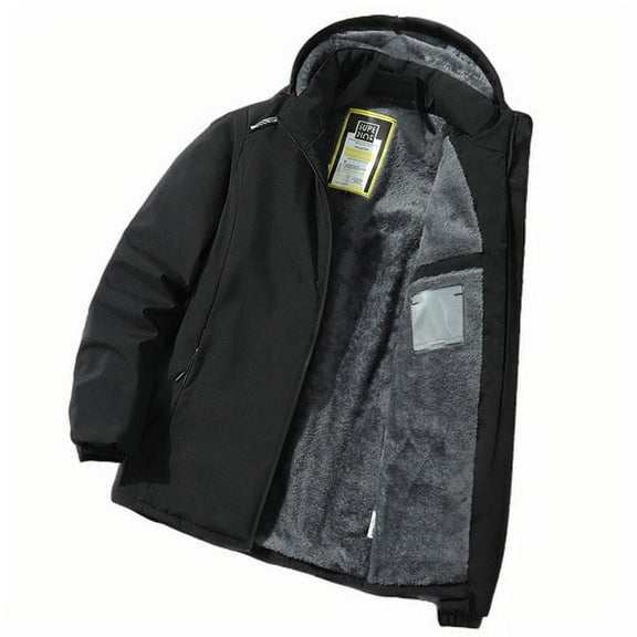Mgmyaa Men's Detachable Hood Fleece Lined Waterproof Hiking Jacket Windproof Thermal Outdoor Climbing Shell