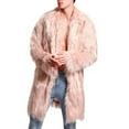 thumbnail image 1 of Mgmyaa Men's Faux Fur Lined Lapel Winter Coat Long Sleeve Turn Down Collar Warm Overcoat Loose Fit Casual Longline Outerwear, 1 of 5