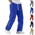thumbnail image 1 of Mgmyaa Men's Flat Front Sports Pants With Drawstring Elastic Waist Stretchable Adjustable Straight Leg Full Length Soft Lightweight For Jogging, 1 of 8
