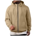 thumbnail image 1 of Mgmyaa Men's Fleece Lined Full Zip Hoodie for Fall Winter, Warm Long Sleeve Thermal Hooded Sweatshirt Jacket with Pocket, 1 of 8