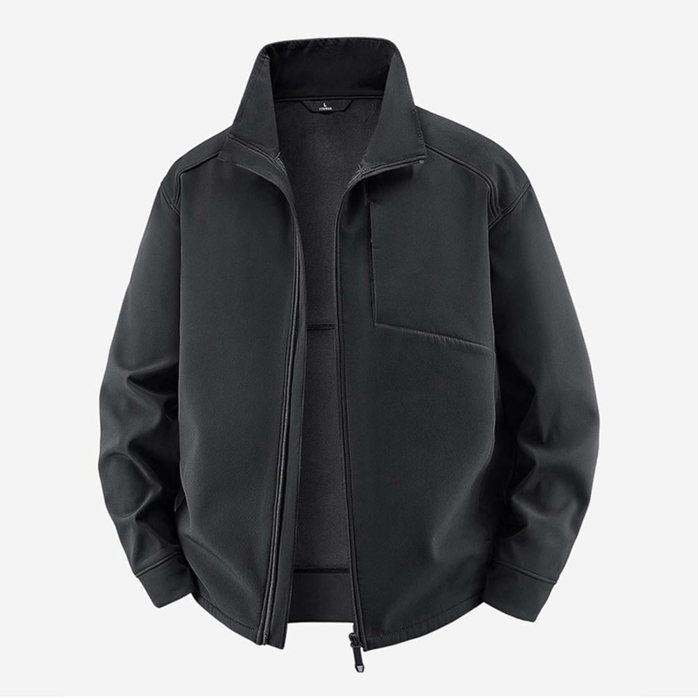 Mgmyaa Men's Fleece Lined Softshell Jacket Full Zip Long Sleeve Stand ...