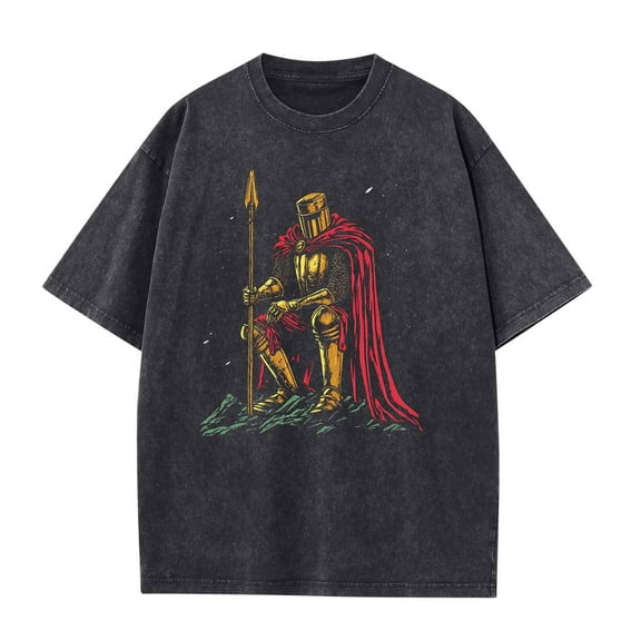 Mgmyaa Men's Graphic Tees Cotton Vintage Tie-Dye Washed Fashion Comfortable Short Sleeve T-Shirt Tops