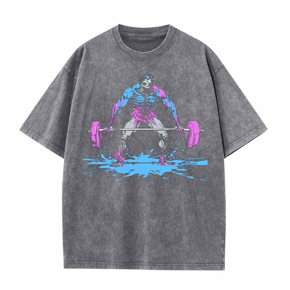 Mgmyaa Men's Graphic Tees Cotton Vintage Tie-Dye Washed Fashion Comfortable Short Sleeve T-Shirt Tops