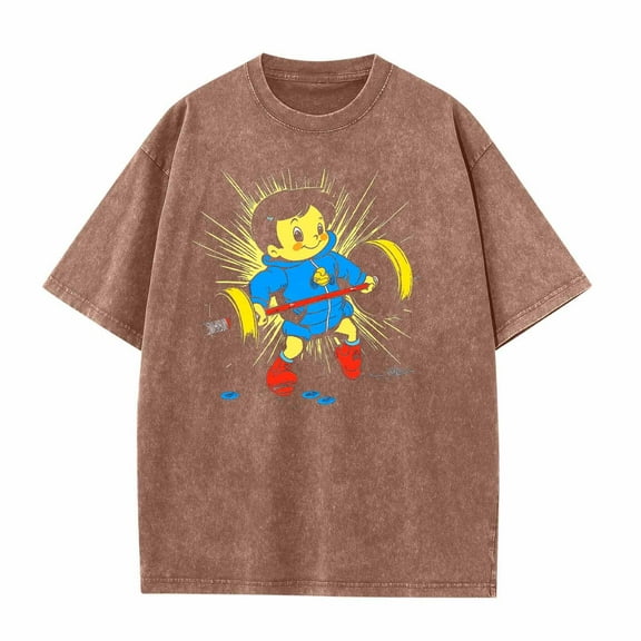 Mgmyaa Men's Graphic Tees Cotton Vintage Tie-Dye Washed Fashion Comfortable Short Sleeve T-Shirt Tops