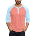thumbnail image 1 of Mgmyaa Men's Henley Shirt Color Block Long Sleeve Sports Workout Raglan Sleeve Pullover Shirts Tops, 1 of 5