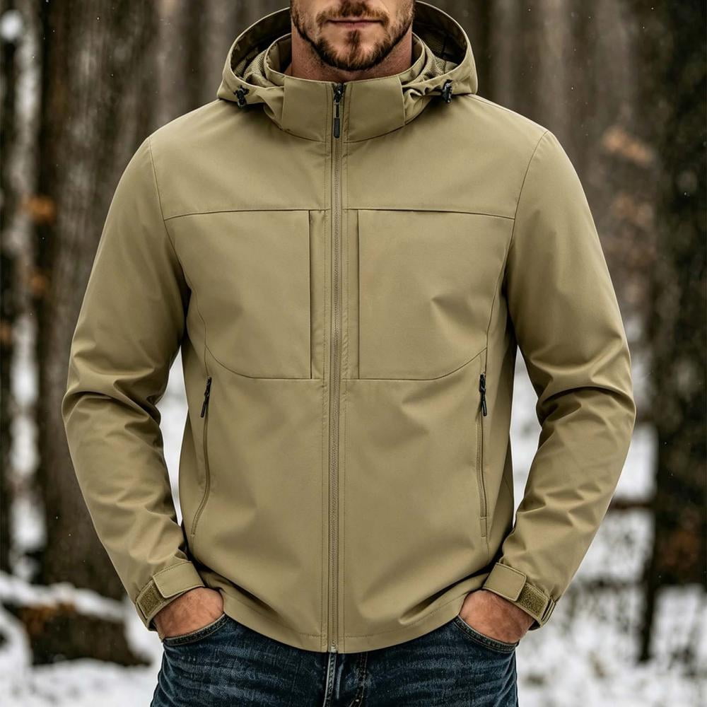 Mgmyaa Men's Hooded Softshell Jacket Full Zip Long Sleeve Windproof ...