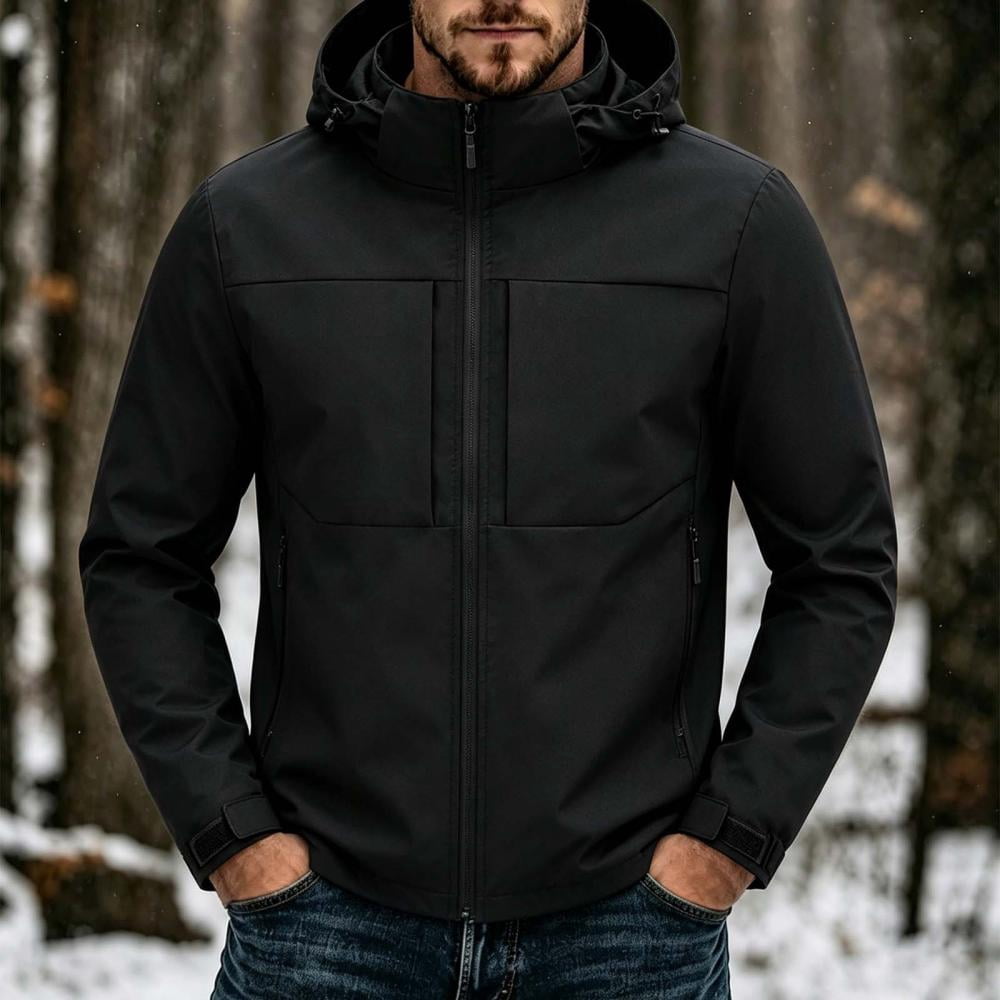 Mgmyaa Men's Hooded Softshell Jacket Full Zip Long Sleeve Windproof ...