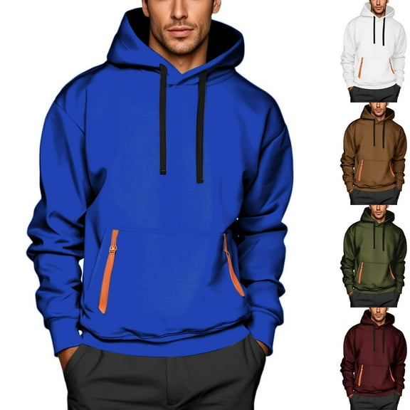 Mgmyaa Men's Hoodie with Kangaroo Pocket Ribbed Cuffs Athletic Pullover Sweatshirt for Gym Training Casual Loungewear