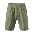 thumbnail image 1 of Mgmyaa Men's Linen Casual Board Shorts Classic Fit Drawstring Elastic Waist Shorts with Pockets, 1 of 8