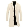 thumbnail image 1 of Mgmyaa Men's Long Jacket Notch Collar Button Mid-Length Duster Overcoat, 1 of 8
