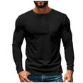 thumbnail image 1 of Mgmyaa Men's Long Sleeve Base Layer Top Breathable Button Round Neck Comfortable Shirt with Chest Pocket, 1 of 5