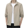 thumbnail image 1 of Mgmyaa Men's Long Sleeve Sunscreen Jacket Lightweight Polyester Casual Fashionable with Turndown Collar Summer Outwear Light and Breathable, 1 of 8