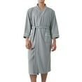thumbnail image 1 of Mgmyaa Men's Loose Waffle Sleep Robe Long Sleeve Bathrobe Below-the-Knee Pajamas with Pockets, 1 of 5
