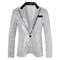 thumbnail image 1 of Mgmyaa Men's Metallic Thread Casual Blazer Business Suit Jacket Patterned Flip Collar Single Breasted Party Coat with Chest Pocket, 1 of 3