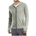 thumbnail image 1 of Mgmyaa Men's Outdoor Jacket Coat Sun Protection Thumbhole Sports Fitness Zip Long-Sleeve Hooded Casual Apparel, 1 of 5