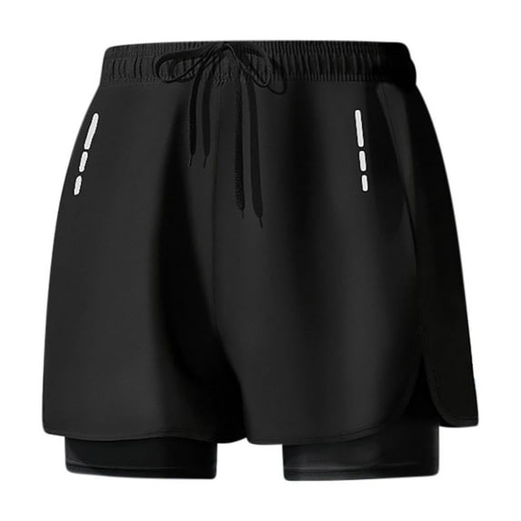 Mgmyaa Men's Plus Size Athletic Shorts Quick Dry Gym Workout 5 Inch 2 in 1 Running Shorts for Men