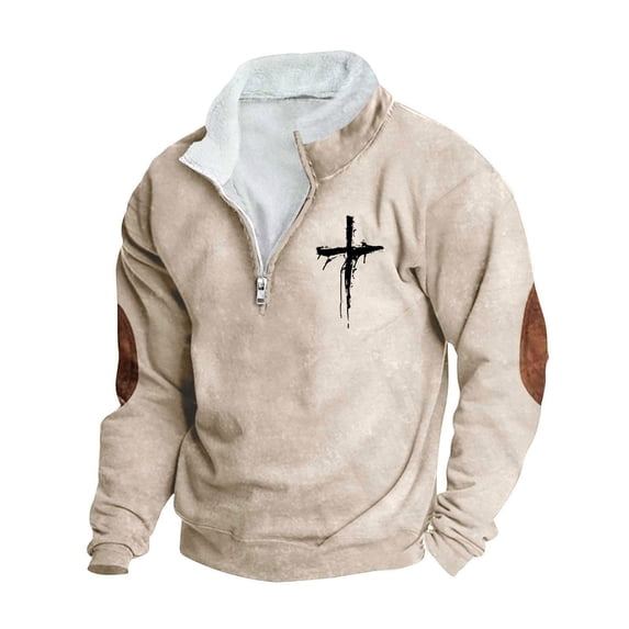 Mgmyaa Men's Quarter Zip Pullover Sweatshirts Mock Neck Casual Long Sleeve Fall Winter Warm Sweatshirt