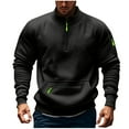 thumbnail image 1 of Mgmyaa Men's Quarter Zip Work Sweatshirt Stand Collar Crewneck Long Sleeve Sporty Pullover with Multi Pockets, 1 of 4