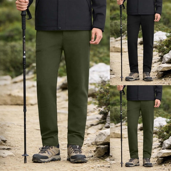 Mgmyaa Men's Quick-Dry Tapered Flat Front Pants With Zipper Fly Regular Fit Full Length Solid Color Soft Lightweight For Spring Summer Travel
