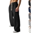 thumbnail image 1 of Mgmyaa Men's Relaxed Fit Wide Leg Sweatpants With Textured Waist Drawstring Elastic Stretchable Adjustable Full Length Soft Cozy Fleece For Home Lounging, 1 of 9