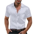 thumbnail image 1 of Mgmyaa Men's Silk Satin Dress Shirt Fashionable Personality Dancing Party Vintage Shiny Button Down Shirts, 1 of 7