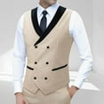 thumbnail image 1 of Mgmyaa Men's Slim Fit Sleeveless Vest with Notch Lapel and Pockets, Lightweight Formal Waistcoat Jacket for Office Casual Style, 1 of 3