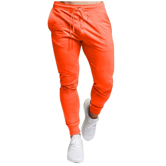 Mgmyaa Men's Sports Pants Elastic Waist Drawstring Athletic Sweatpants with Foot Binding for Workout
