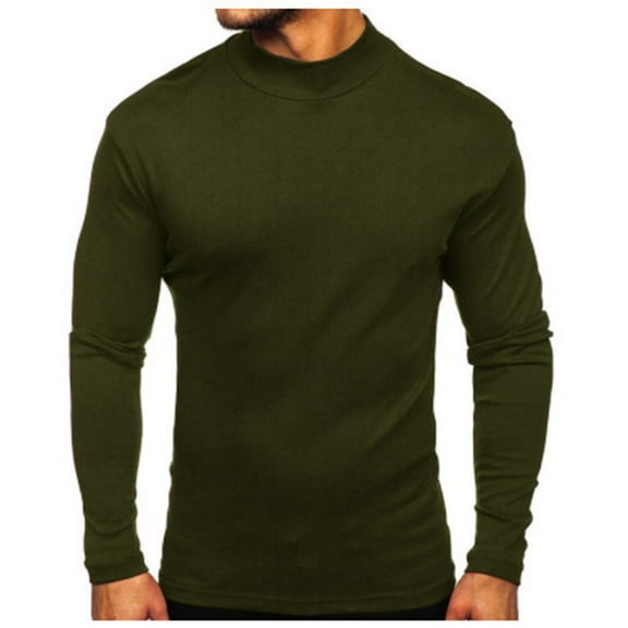 Mgmyaa Men's Stretch Mock Neck Long Sleeve T-Shirt Thermal Base Layer Slim Fit Pullover Undershirt Casual Wear