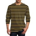 thumbnail image 1 of Mgmyaa Men's Stripes Round Neck Pullover T-Shirt Long Sleeve Casual Sports Tops, 1 of 4