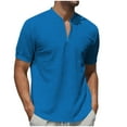 thumbnail image 1 of Mgmyaa Men's T-shirts Casual Solid Elastic Collar Shirts Zipper Top T-shirts, 1 of 5