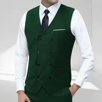 Mgmyaa Men's Tailored Sleeveless Waistcoat Featuring Lapel Collar and Decorative Pockets, Business Casual Blazer