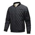thumbnail image 1 of Mgmyaa Men's Thermal Quilted Sherpa Jacket Winter Thick Lined Stand Collar Coat with Ribbed Cuffs, 1 of 8