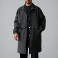 thumbnail image 1 of Mgmyaa Men's Trench Coat Single Breasted Long Sleeve Lapel Collar Casual Overcoat Classic Button Front Outwear with Side Pockets, 1 of 7